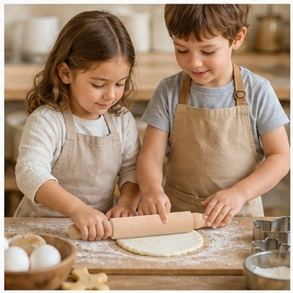 Kitchen Roller Baking - Деревянная мини-скребковая лапша для выпечки, рождественская,